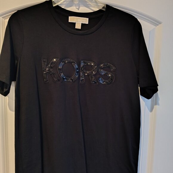 Sequined Black cotton Michael Kors t shirt. - Picture 2 of 3